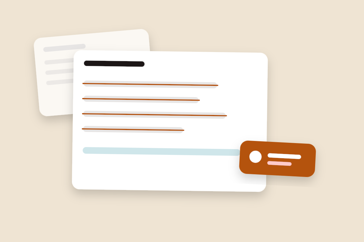 A pitch card with four crossed-out lines and one kept line